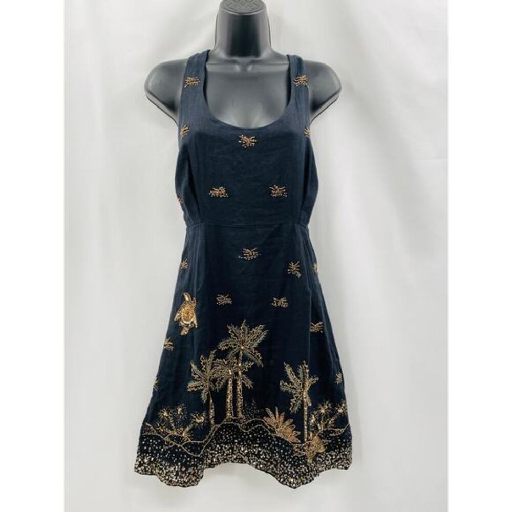 Calypso St. Barth Chelona‎ black beaded mini dress